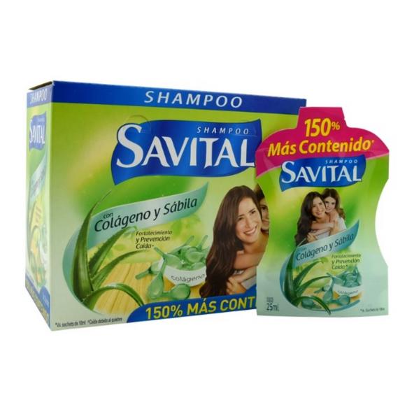 SAVITAL SHAMPOO COLAGENO Y SABILA X 20 SOBRES