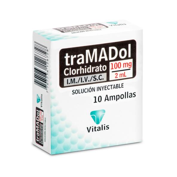 TRAMADOL AMPOLLAS 100 mg/1ml   CAJA X 10  UNIDS --- VITALIS