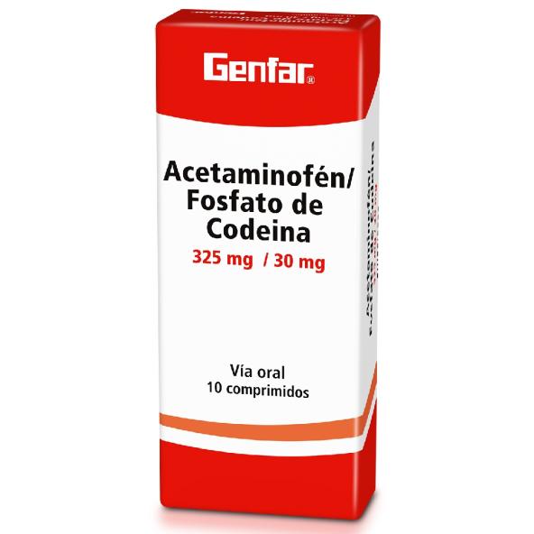 ACETAMINOFÉN / CODEINA 325 MG / 30 MG CAJA X 10 COMPRIMIDOS