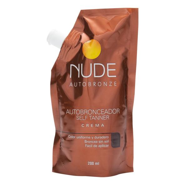 NUDE AUTOBRONCEADOR CREMA COLOR UNIFORME Y DURADERO DOYPACK X 200 ML