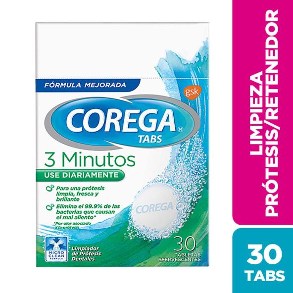 COREGA  LIMPIADORAS CAJA X 30 TABLETAS