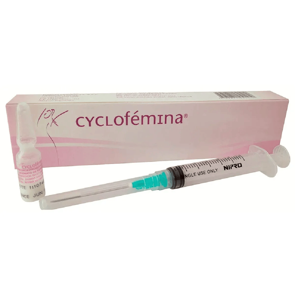 CYCLOFÉMINA 25MG / 5 MG AMPOLLA X 0.5 ML + JERINGA