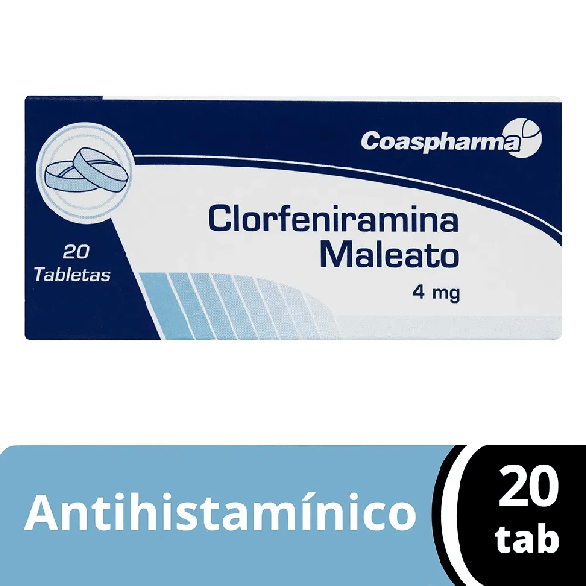 CLORFENIRAMINA MALEATO 4MG CAJA X 20 TABLETAS