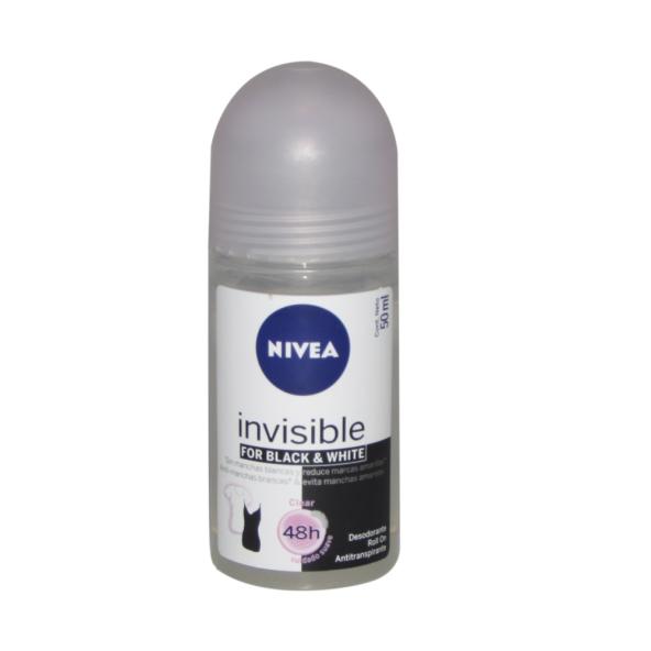 NIVEA BLACK & WHITE INVISIBLE CLEAR ROLL ON ANTITRANSPIRANTE FRASCO X 50 ML