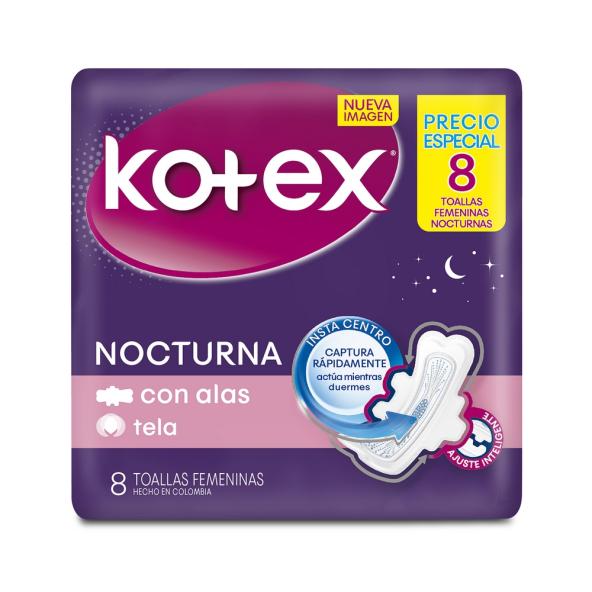 KOTEX TOALLAS NOCTURNA X 8 UNIDADES