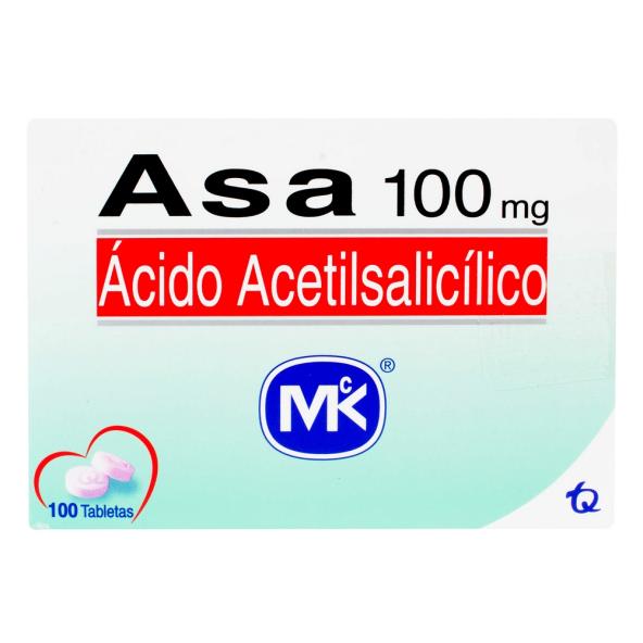 ASA 100 MG MK (ÁCIDO ACETILSALICÍLICO) CAJA X 100 TABLETAS