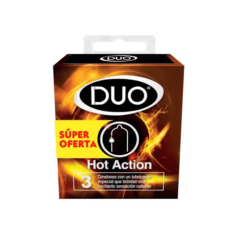 DUO HOT ACTION CAJA X 3 PRESERVATIVOS