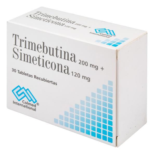 TRIMEBUTINA 200 MG + SIMETICONA 120 MG CAJA X 30 TABLETAS RECUBIERTAS