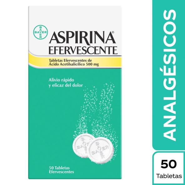 ASPIRINA  EFERVESCENTE 500 MG CAJA X 50 TABLETAS