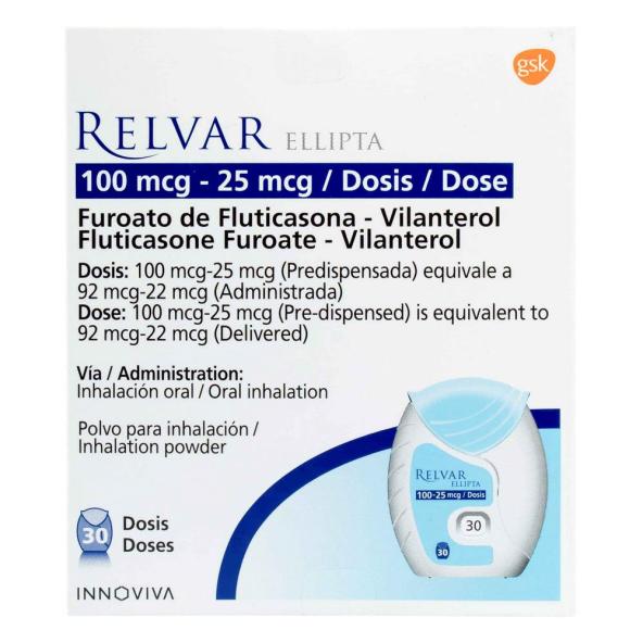 RELVAR ELLIPTA INHAL 100/25mcg100/ 25mcg2016M X 30 DOSIS - GSK