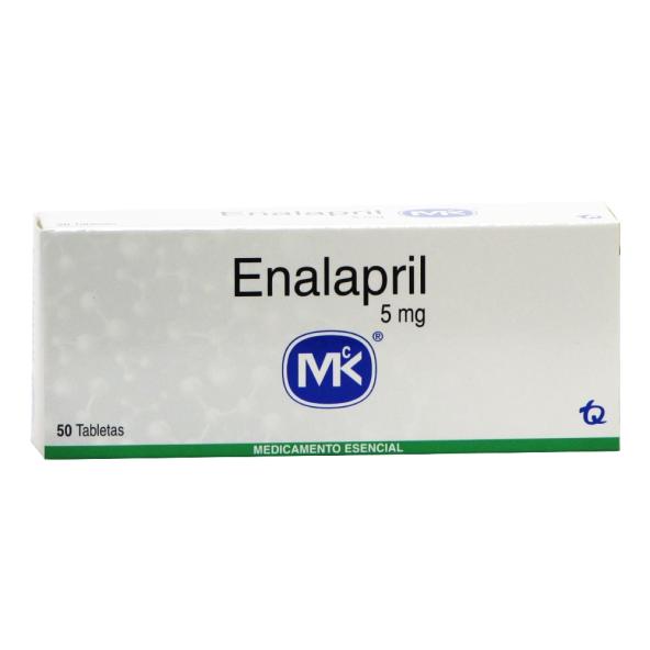 ENALAPRIL 5 MG CAJA X 50 TABLETAS -- MK