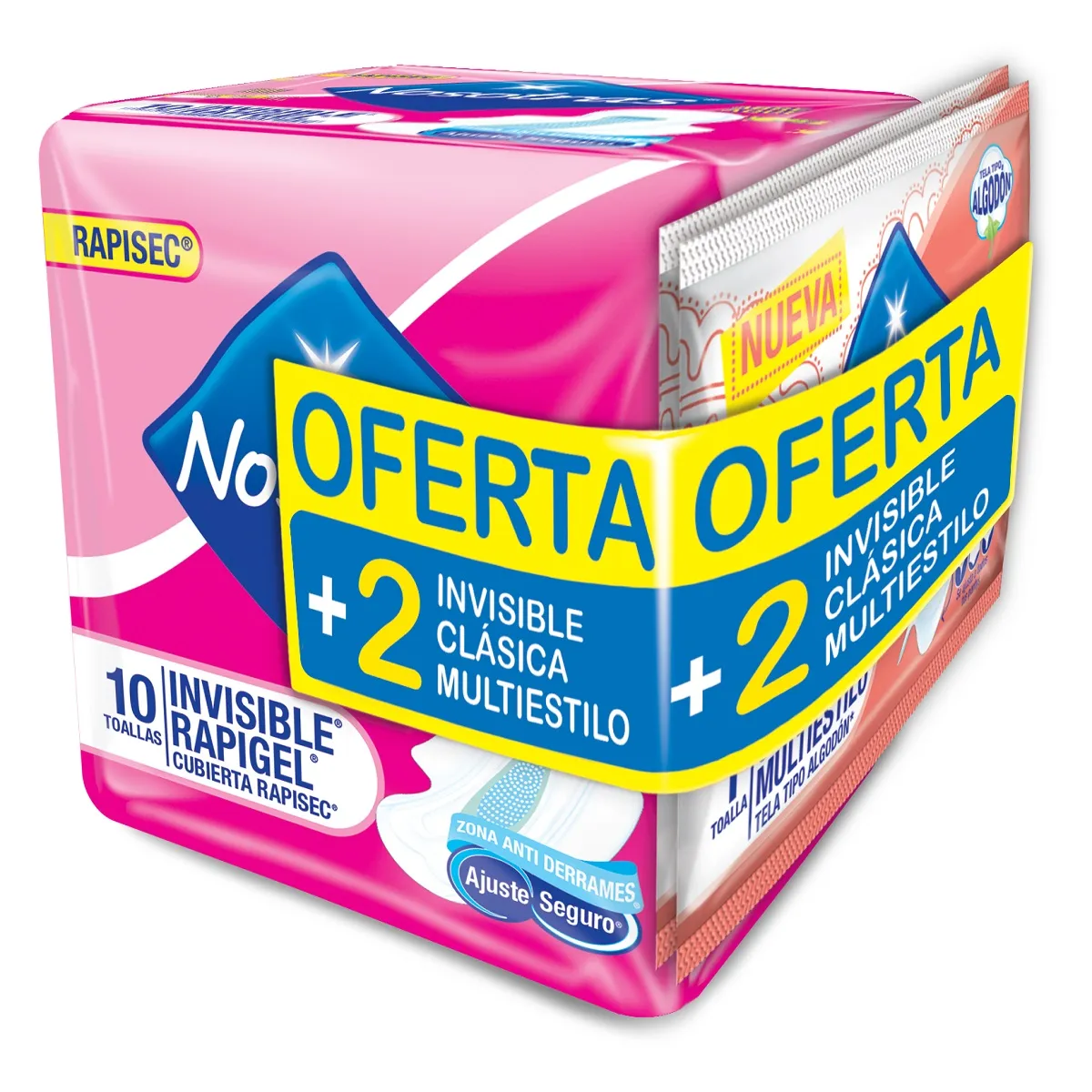 Toallas Nosotras Invisible Rapigel Pqte X 10 Und Gratis Obsequio