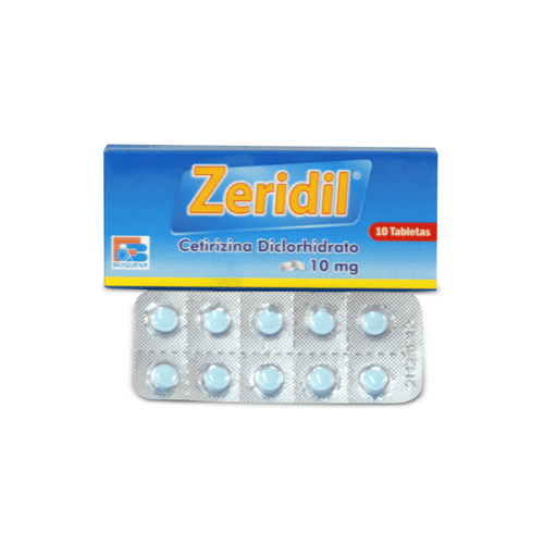 ZERIDIL 10 MG CAJA X 10 TABLETAAS CUBIERTAS CON PELÍCULA