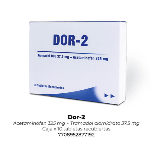 DOR-2 TRAMADOL/ACETAMINOFEN 37.5/325MG X 10 TABLETAS