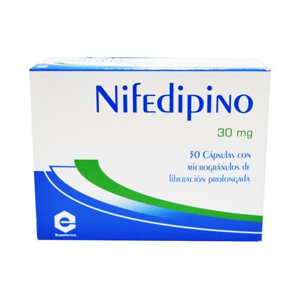 NIFEDIPINO 30 MG CAJA X 30 CÁPSULAS CON MICROGRÁNULOS DE LIBERACIÓN PROLONGADA