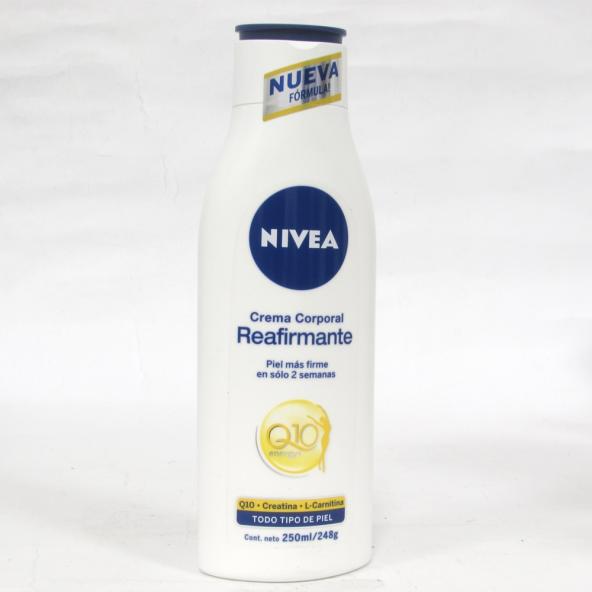 NIVEA CREMA CORPORAL REAFIRMANTE Q10 + VITAMINA C PIEL NORMAL FRASCO X 250 ML