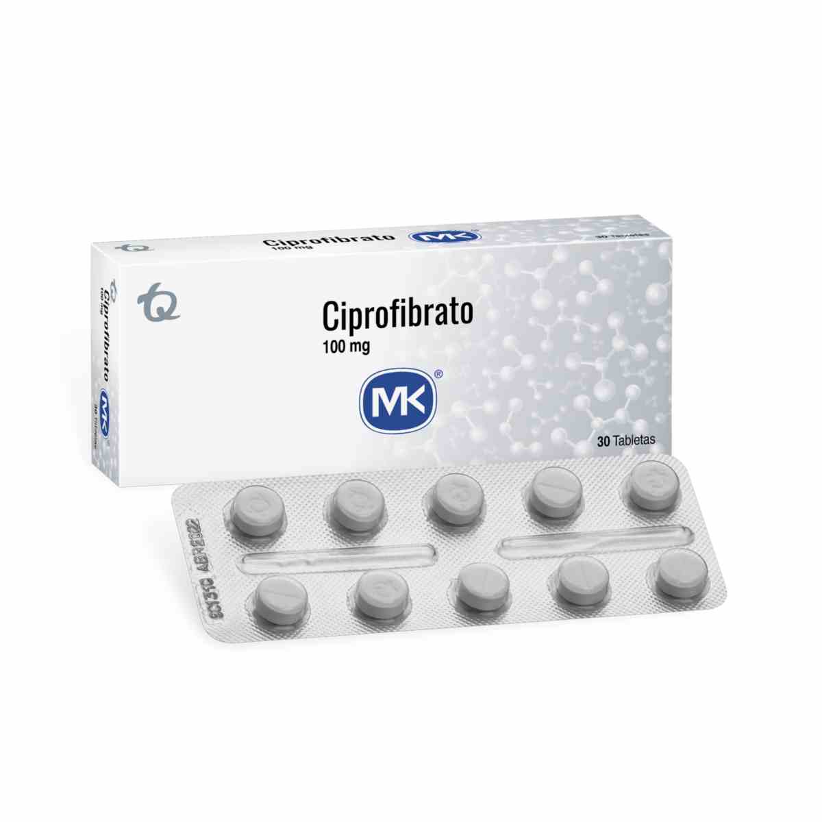 CIPROFIBRATO 100 MG CAJA X 30 TABLETAS MK