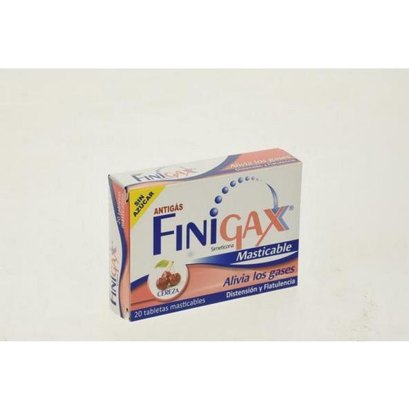 FINIGAX SIN AZÚCAR SABOR CEREZA CAJA X 20 TABLETAS MASTICABLES