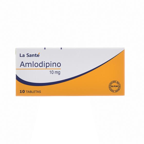 AMLODIPINO TAB 10 MG X 10 UNIDADES  LASANTE