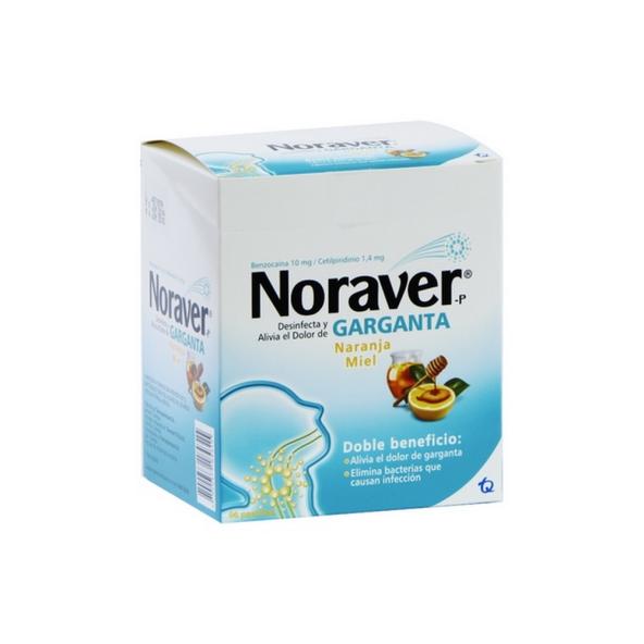 NORAVER GARGANTA NARANJA MIEL CAJA X 96 TABLETAS  MASTICABLES