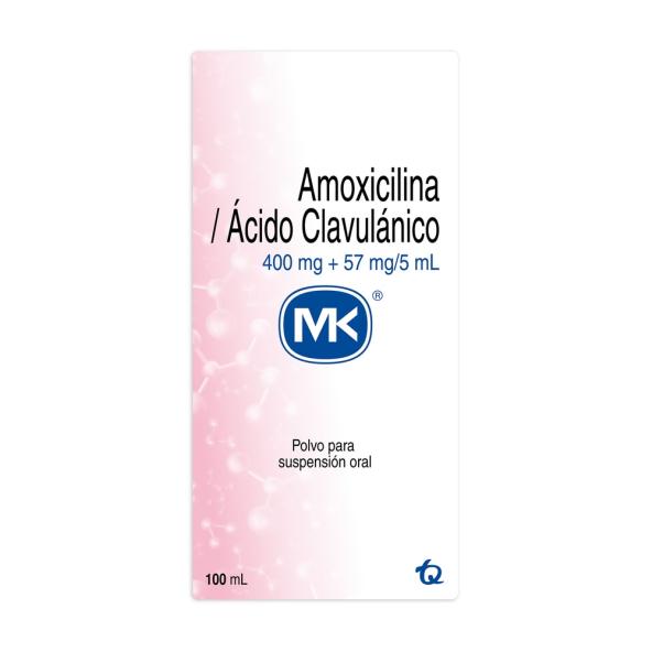 AMOXICILINA ACIDO CLAVULONICO 400/57MG X 100ML---MK