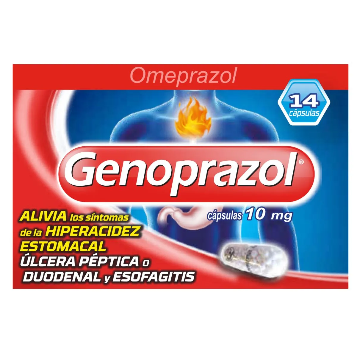 GENOPRAZOL CAPSULA 10 MG X 14 UNI