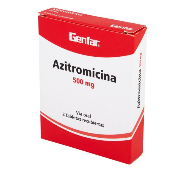 AZITROMICINA  GENFAR 500 mg  CAJA X 3 TABLETAS