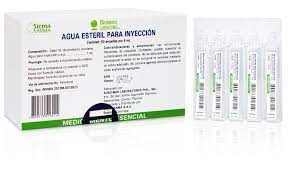 AGUA ESTÉRIL PARA INYECCION X 5 ML CAJA X 50 AMPOLLAS