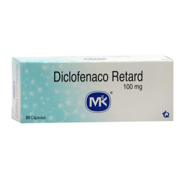 DICLOFENACO 100MG LIBERACION PROLONGADA CAPSULA  X 20 UNIDADES  // MK