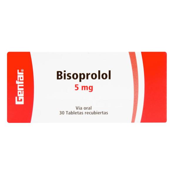 BISOPROLOL TAB 5 mg  CAJA X 30 TABLETAS - GENFAR